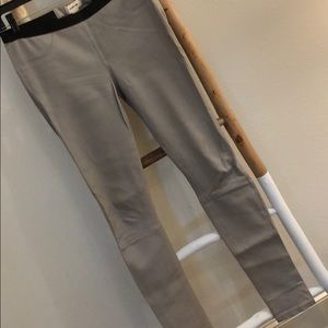 Helmut Lang grey leather leggings